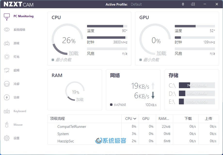 使用 NZXT CAM 查看 CPU 温度